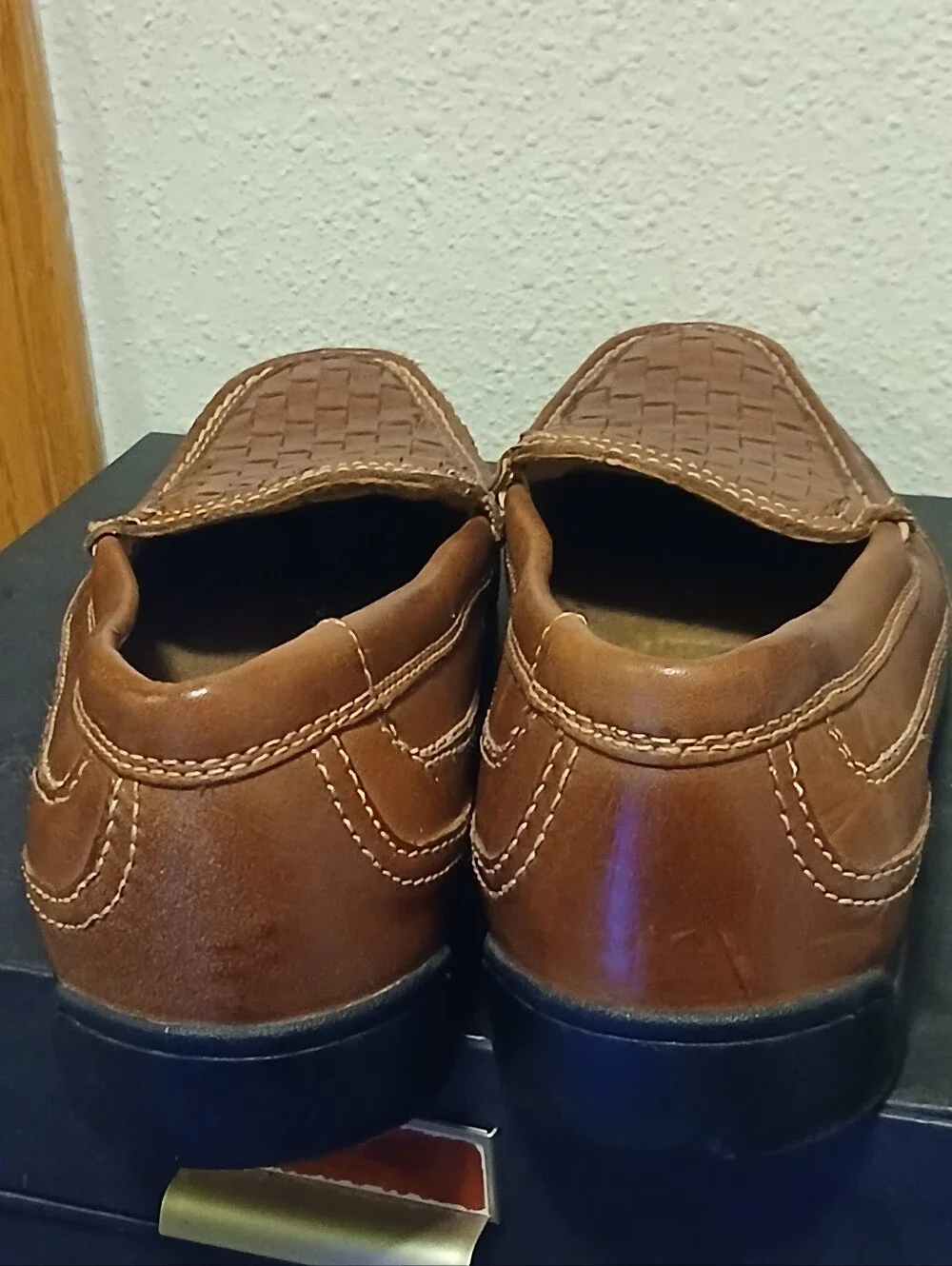 Dockers Brown Woven Leather Slip-On Loafers Men’s Size 9.5M Dress Casual